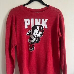 Victoria's Secret Red Long Sleeve Tee Bold Graphic